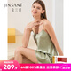 金三塔真絲睡衣女100%桑蠶絲性感外穿涼感吊帶裙睡裙禮物 圓領(lǐng)牛油果綠 XL