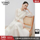 衣香麗影白色重工刺繡連衣裙女2025年春裝新款歐根紗韓系約會(huì)裙子 米色 L