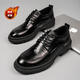 XO皮鞋男【牛皮】2025秋冬正裝商務(wù)男鞋系帶德比鞋西裝鞋黑色加絨43