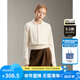 ELLE KIDS童裝 娃娃領(lǐng)珍珠扣套頭針織打底女童冬季泡泡袖絨感毛衣 白色 165 (M)