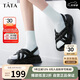 他她（TATA）厚底涼鞋女透氣松糕豬籠鞋沙灘涼鞋WBQ01BL3 黑色 39