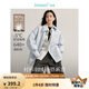 茵曼（INMAN）防潑水白鴨絨時(shí)尚襯衫式輕羽絨服2024冬女裝新款休閑保暖外套上衣 淺水藍(lán) S