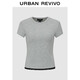 UR2025秋季新款女裝拼接蕾絲短款修身短袖T恤UWU450017