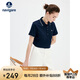 Navigare意大利小帆船女基礎(chǔ)款翻領(lǐng)T恤通勤短袖polo衫2325525529 深藍(lán) XL