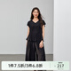 纖莉秀【極簡(jiǎn)懶人套裝】知性優(yōu)雅寬松兩件套大碼女裝胖mm夏裝新款1095 黑色 2XL