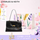 CHARLES&KEITH大號(hào)kerry郵差包大容量腋下包包女包生日七夕禮物CK2-20782514 Black黑色 大包
