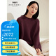 珍貝新款3針加厚保暖純羊絨衫女圓領(lǐng)寬松針織套頭上衣31136 梅紫色 M （100/M）