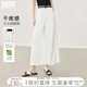 對白清爽干練直筒九分闊腿褲女2025新款夏季寬松遮胯顯瘦休閑褲 象牙白 M
