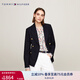 TOMMY HILFIGER秋冬女商務(wù)通勤休閑復古摩登雙排金屬扣直筒小西裝外套 藏青色DW5 S 34