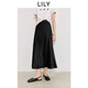 LILY2025夏新款100%醋酸氣質(zhì)垂感百搭通勤魚(yú)尾裙微光半身裙女 510黑 S