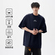 VUUG夏季純棉2025新款美式重磅透氣短袖T恤男上衣 藏藍 2XL