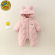 G.DUCKKIDS嬰兒羽絨服6-12個(gè)月新生兒女寶寶連體衣秋冬季保暖幼兒外套外出服 加絨 粉色 80 建議75-85cm7-11月