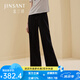 金三塔重磅真絲睡褲女桑蠶絲時尚休閑直筒長褲真絲家居褲 黑色7100 XL