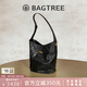 BAGTREE【明星同款】包包樹(shù)水桶包植鞣皮大容量通勤單肩奢女士包七夕禮物 檀黑色-大號(hào)【bag tree女包】 高級(jí)小眾生日禮物女
