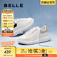 百麗（Belle）簡約舒適小白鞋女2025春新商場(chǎng)同款平穩(wěn)休閑板鞋D5Q1DAM5 白色/黑 36 (230mm)