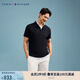TOMMY HILFIGER【雙面布】夏季男純棉商務(wù)休閑純色翻領(lǐng)短袖T恤POLO衫34785 深藏青DW5 L （推薦：150-165斤）
