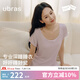 ubras25年新品陳都靈同款呼呼睡衣女親膚莫代爾長袖套裝情侶家居服男 陳都靈同款女款短袖短褲-粉紫色 M
