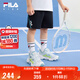 FILA斐樂(lè)兒童童裝短褲2025年夏季男小童針織五分褲 RD寶藍(lán)-NV 130