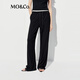 MO&Co.休閑褲2025夏新品含莫代爾松緊腰及地直筒長褲黑色MBE2PATT05 黑色 L /170
