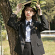 儀纖文藝復(fù)古學(xué)院風(fēng)小西裝外套女小個(gè)子2025秋冬新款6368 黑色 M