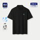 HLA海瀾之家短袖POLO衫男輕商務(wù)翻領(lǐng)字母百搭涼感短袖t恤男女夏裝短T HNTPW2J120A黑色7U XL 180/96A