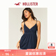 HOLLISTER25夏新款甜辣蕾絲邊收腰系帶吊帶娃娃衫女裝KI339-5145 海軍藍(lán) S (165/88A)