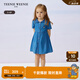 Teenie Weenie Kids【涼感】Teenie Weenie Kids小熊童裝25夏季新款女寶寶防曬牛仔裙 中藍(lán)色 100 cm