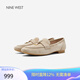 NINE WEST/玖熙反絨流蘇樂福鞋女女鞋復(fù)古百搭單鞋 NF538025SK 杏色36
