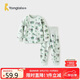 童泰（TONGTAI）嬰兒套裝春秋季純棉寶寶衣服兒童家居服內(nèi)衣上衣高腰褲子綠色90cm