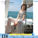 三彩2025春季新款簡(jiǎn)約休閑修身短款條紋針織衫套頭短袖女 黑白條紋 L 165/88A