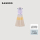 SANDRO【博主同款】24春秋款女裝法式設(shè)計感條紋連衣裙SFPRO03784 MULT/多色 40