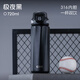 希樂(lè )（cille）大容量保溫杯男女316不銹鋼運動(dòng)水杯學(xué)生兒童戶(hù)外便攜雙飲吸管杯 極夜黑【316內膽/直飲/吸管】720ml