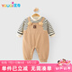 優(yōu)奇嬰幼兒背帶假兩件連體衣衣服寶寶超萌外出服爬服秋冬裝款保暖