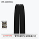 ANN ANDELMAN官方直營2025新品純色直筒長褲設(shè)計(jì)感松緊腰休閑褲女 黑色 M