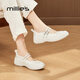妙麗（Millies）品牌瑪麗珍女鞋2025新款百搭時(shí)尚軟底運(yùn)動(dòng)休閑鞋透氣舒適通勤單鞋 米色 38