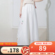 煙花燙中國(guó)風(fēng)禪意休閑褲女褲2025春夏新款新中式白色闊腿褲ZG 芳嫵 白色 S