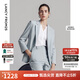 朗姿2025年夏季新款平駁領(lǐng)輕商務(wù)西裝外套職業(yè)時尚通勤高端西服女 水藍(lán)色 L