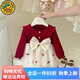 G.DUCK KIDS小黃鴨周歲禮服女寶寶裙子春秋季兒童連衣裙小女孩生日禮物公主裙 紅色禮服 80碼建議75-85cm9-12月cm
