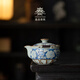 逸品春秋仿宋汝窯元青花寶瓶陶瓷手抓壺帶蓋防燙手泡茶壺功夫茶具泡茶器 仿宋汝窯·元青花·手抓寶瓶