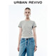 UR2025夏季新款女裝時(shí)尚休閑褶皺收腰修身短袖T恤UYY450114