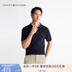 Tommy Hilfiger【純色肌理感】25夏季男純棉通勤POLO襯衫領短袖針織衫04331