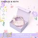 CHARLES&KEITH蝴蝶結(jié)褶皺手提斜挎小方包生日禮物女七夕禮物CK2-40151496 Baby Pink淺粉紅色 中包