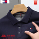 TOME BORNEK正品湯米官方店高端男士Polo,衫春夏長短袖純棉半袖T恤男裝 TM33106985-長.袖 藏青色棉 XL