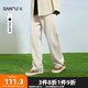 三福2025夏季男士棉布直筒休閑褲 時(shí)尚長(zhǎng)褲寬松褲子500858 杏色 28