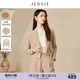 JESSIE優(yōu)雅西裝領雙排扣長袖西裝短外套女秋新款 駝色 S