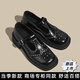 CARESS & KUDOS商場同款小ck復(fù)古瑪麗珍鞋女2025新款春季雕花鏤空T字帶單鞋 黑色 36