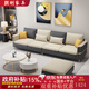 朗剛沙發(fā)客廳家具極簡(jiǎn)大小戶(hù)型免洗科技布藝高端實(shí)木沙發(fā)套裝組合沙發(fā) 高級(jí)灰+米白海綿）舒適款 單人位            90cm