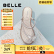百麗（Belle）夾腳人字拖女商場(chǎng)同款水鉆休閑拖鞋A9J1DBL4 銀色-平跟款 35 (225mm)