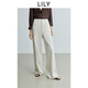 LILY2025秋新款含萊賽爾簡(jiǎn)約寬松休閑百搭通勤白色直筒褲牛仔褲女 601白色 M