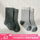 OAK FAMILY寶寶1-3歲兒童襪中長筒秋冬女童棉襪子軟糯舒適地板襪兩雙裝 深灰色 2雙 1-3歲